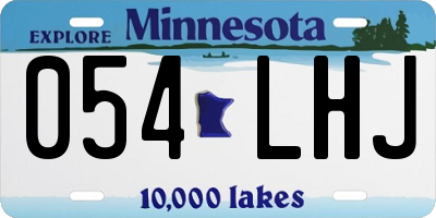 MN license plate 054LHJ