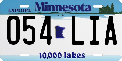 MN license plate 054LIA