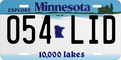 MN license plate 054LID