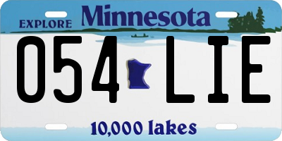 MN license plate 054LIE