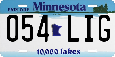 MN license plate 054LIG