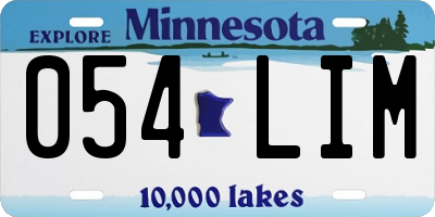 MN license plate 054LIM