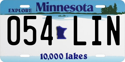 MN license plate 054LIN
