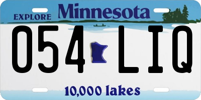 MN license plate 054LIQ