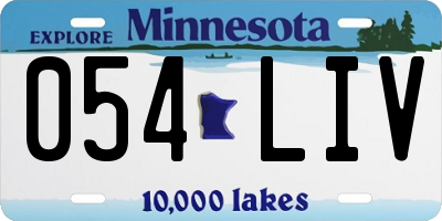 MN license plate 054LIV