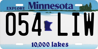 MN license plate 054LIW