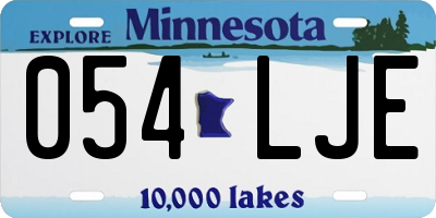 MN license plate 054LJE