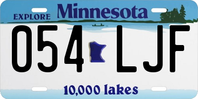 MN license plate 054LJF