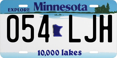 MN license plate 054LJH