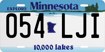 MN license plate 054LJI