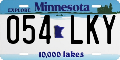 MN license plate 054LKY