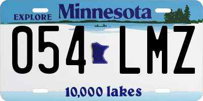 MN license plate 054LMZ