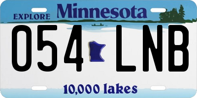MN license plate 054LNB