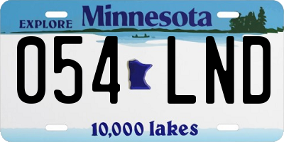 MN license plate 054LND