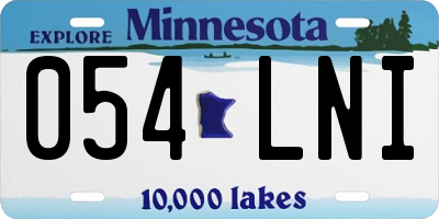 MN license plate 054LNI