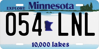 MN license plate 054LNL