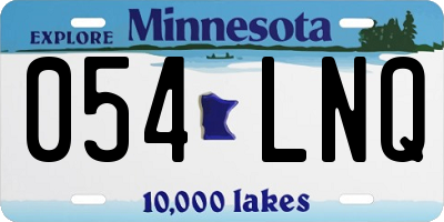 MN license plate 054LNQ