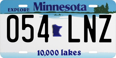 MN license plate 054LNZ