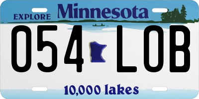 MN license plate 054LOB