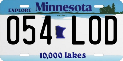 MN license plate 054LOD