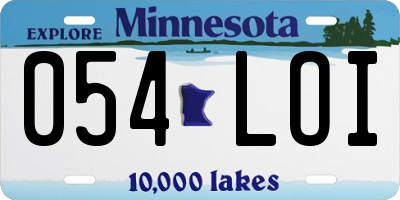 MN license plate 054LOI