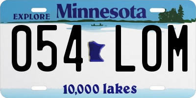 MN license plate 054LOM