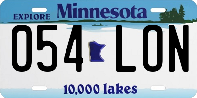MN license plate 054LON