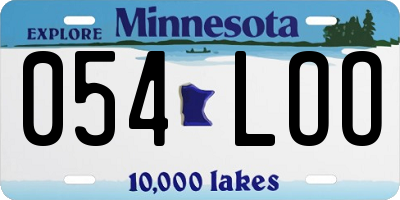 MN license plate 054LOO