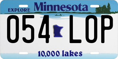 MN license plate 054LOP