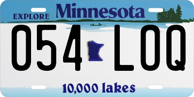 MN license plate 054LOQ