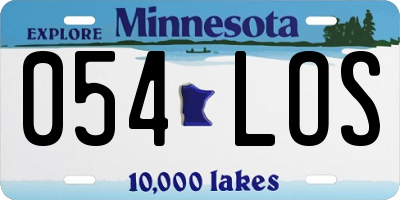 MN license plate 054LOS