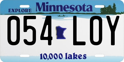 MN license plate 054LOY
