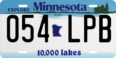 MN license plate 054LPB