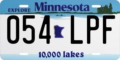 MN license plate 054LPF