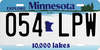 MN license plate 054LPW
