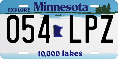 MN license plate 054LPZ