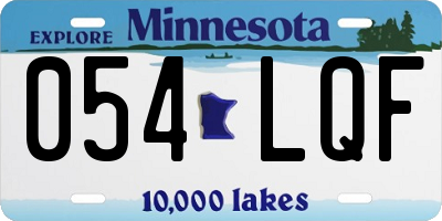 MN license plate 054LQF