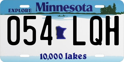 MN license plate 054LQH