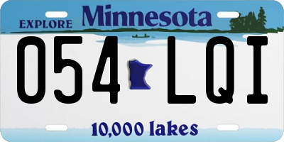 MN license plate 054LQI
