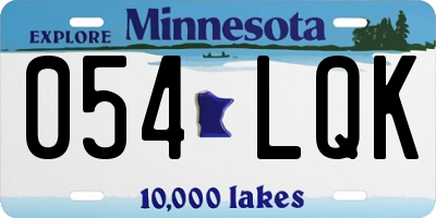 MN license plate 054LQK
