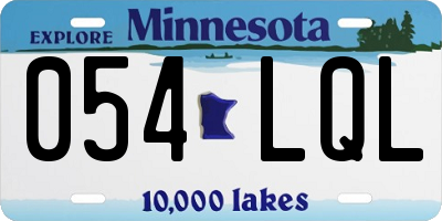 MN license plate 054LQL