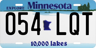 MN license plate 054LQT