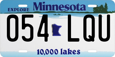 MN license plate 054LQU