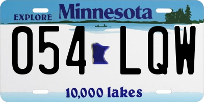 MN license plate 054LQW