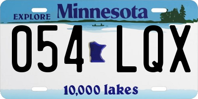 MN license plate 054LQX