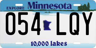 MN license plate 054LQY