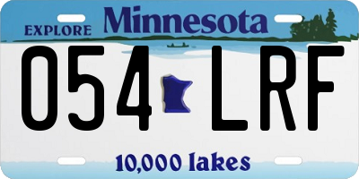 MN license plate 054LRF