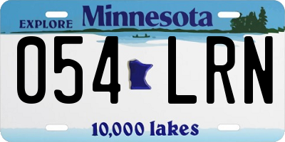 MN license plate 054LRN