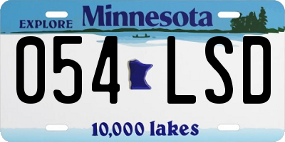 MN license plate 054LSD
