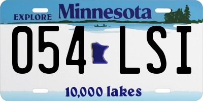 MN license plate 054LSI